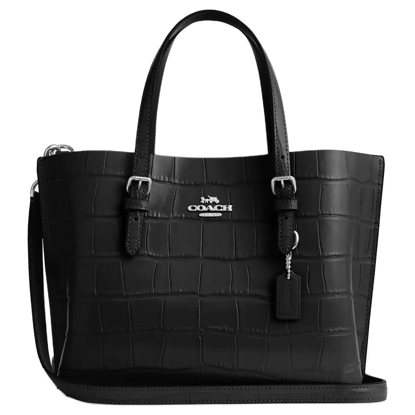 COACH Mollie Tote Bag for Women – Leather Crossbody Shoulder Handbag in Black