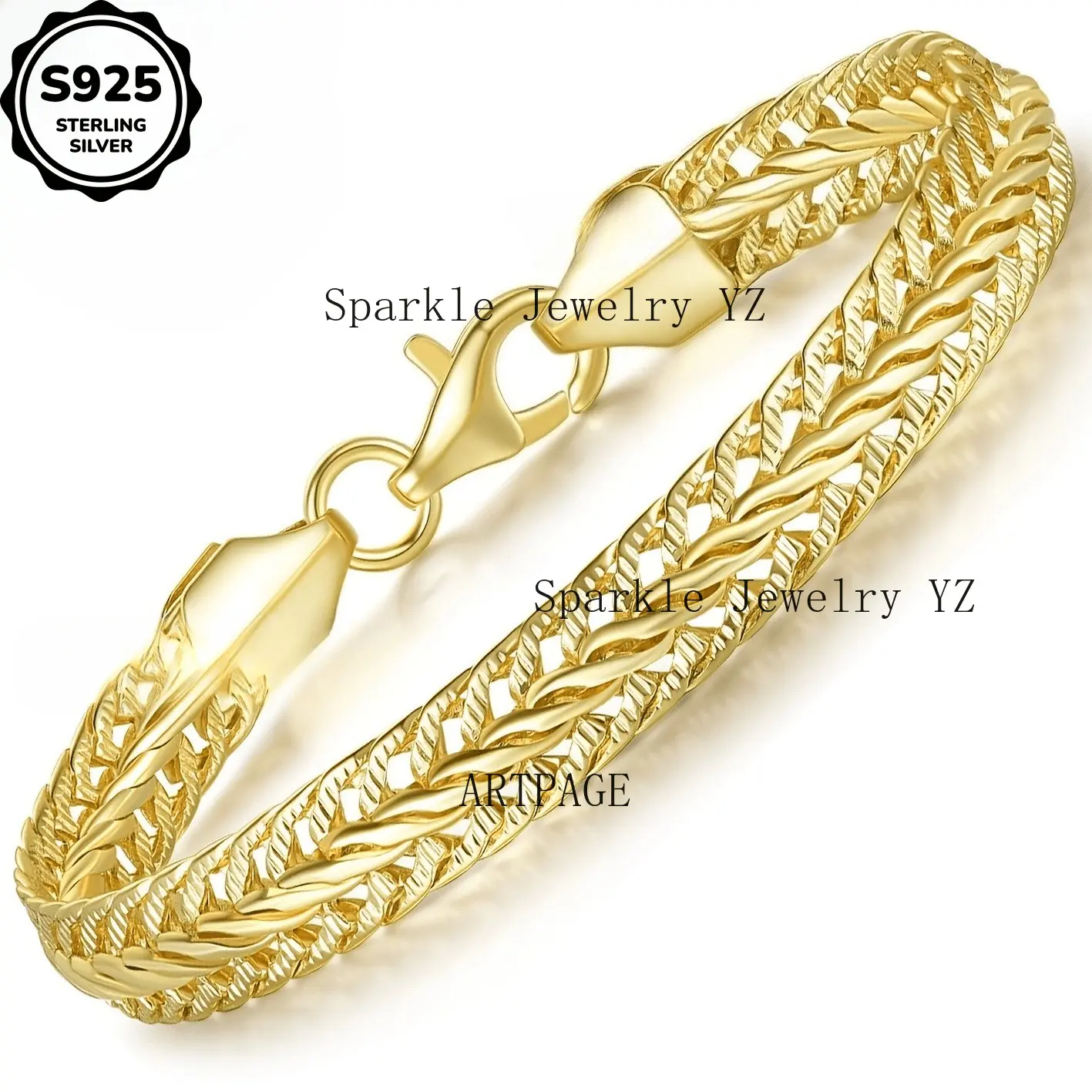 A Braided Fishbone Cuban Bracelet Made of 925 Silver for Women, This High-Quality Piece of Jewelry Is an Economical Gift Option For, Suitable for Occasions Like Halloween, Thanksgiving, And Christmas. It'S a Stylish Women'S Bracelet