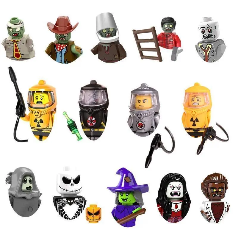 2026 Hot MOC City Zombie Theme Building Block Sets, Cintoy Center, 4-5 cm Soldier Figures, Criminal Tombstones, Weapons, Major Brand-Compatible Block Toys, Kid Gifts (Toys & Hobbies), None