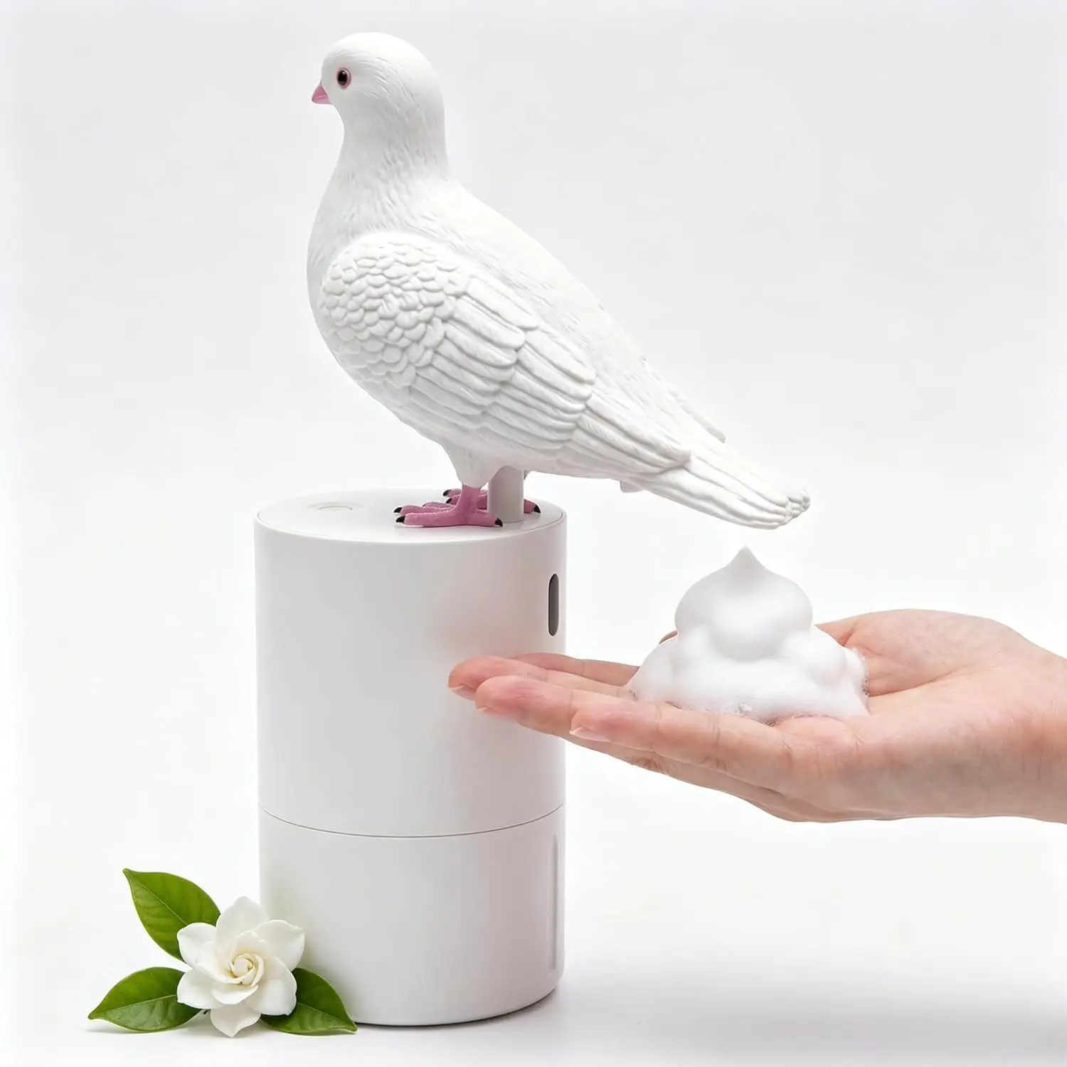 Funny Pigeon Foam Soap Dispenser, Automatic Touchless Infrared Induction Soap Dispenser, Soft Rubber Realistic Pigeon Shape, Multi-Liquid Compatible Creative Cute Home Decor Gift for Bathroom Kitchen