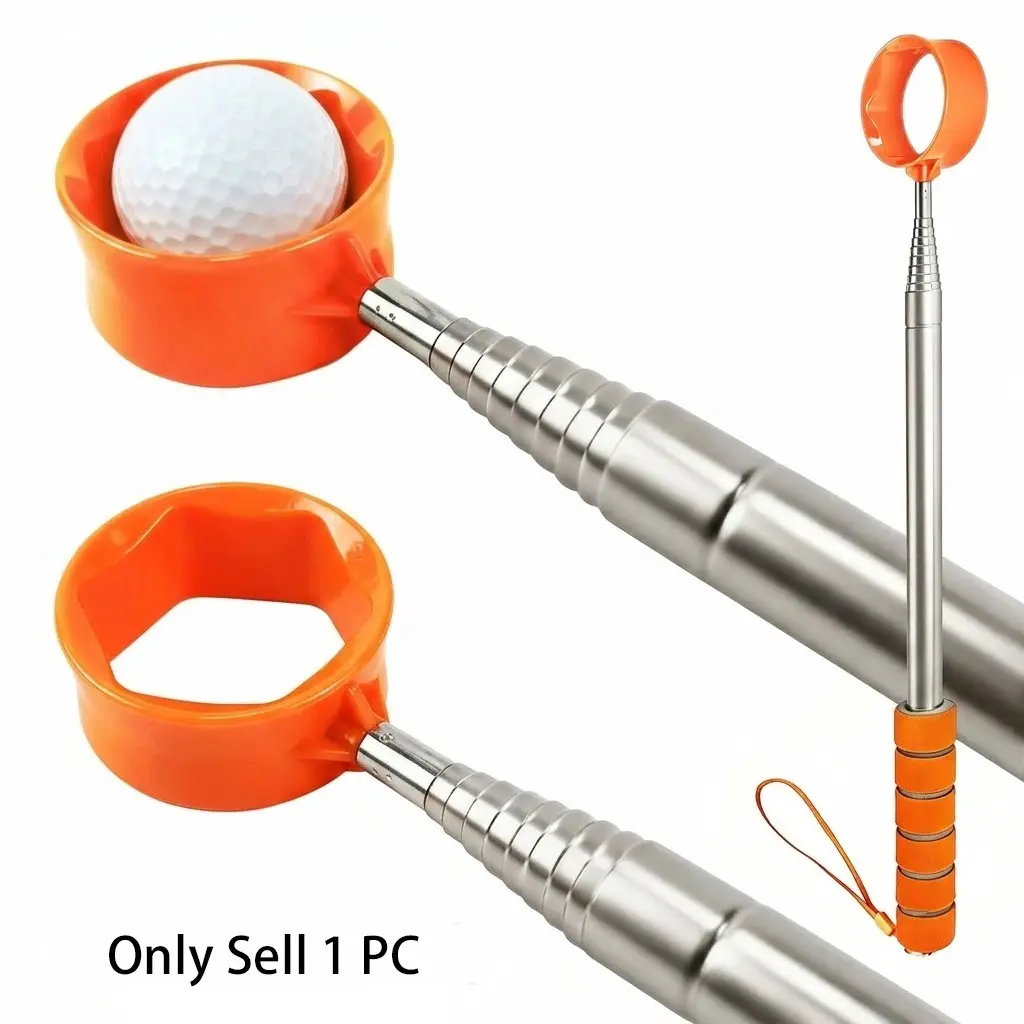 Double Sided Golf Ball Retriever Telescopic 9.2Ft – Stainless Steel Water Ball Picker Upper, Professional Golf Ball Grabber Tool, Gift for Men & Women Golfers, Golf Accessory