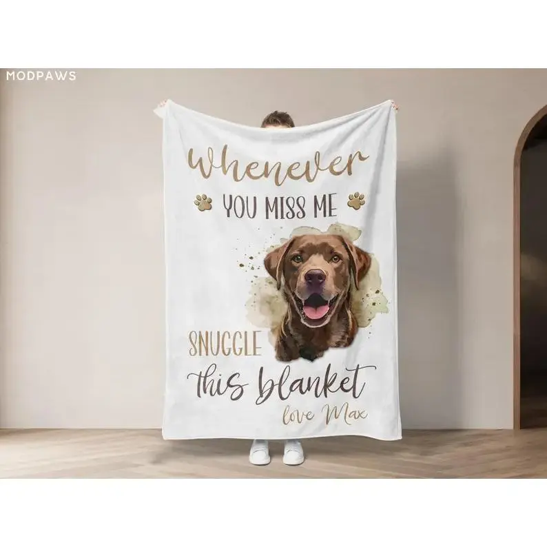 Custom Dog Blanket with Photos Personalized Dog Memorial Blanket with Pictures & Name in Loving Memory of Loss Pet Customized Pet Blankets Sympathy Gift for Cat Lover Pet Owner Made in USA