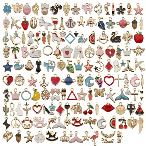 Random Style Mixed Art Charms Pendant, Fashionable DIY Jewelry Accessories for Women & Girls, Trendy All-match & Exquisite DIY Jewelry for Birthday Gift, Beads Charms Accessories, Diy Jewelry Making, Diy Beading Accessories