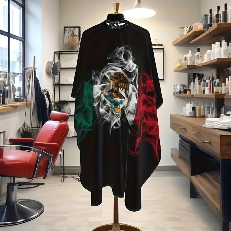 Mexico Style Barber Cape - Adjustable Professional Haircare Hair Cutting Cape for Hairstylists & Home, Barber Shop