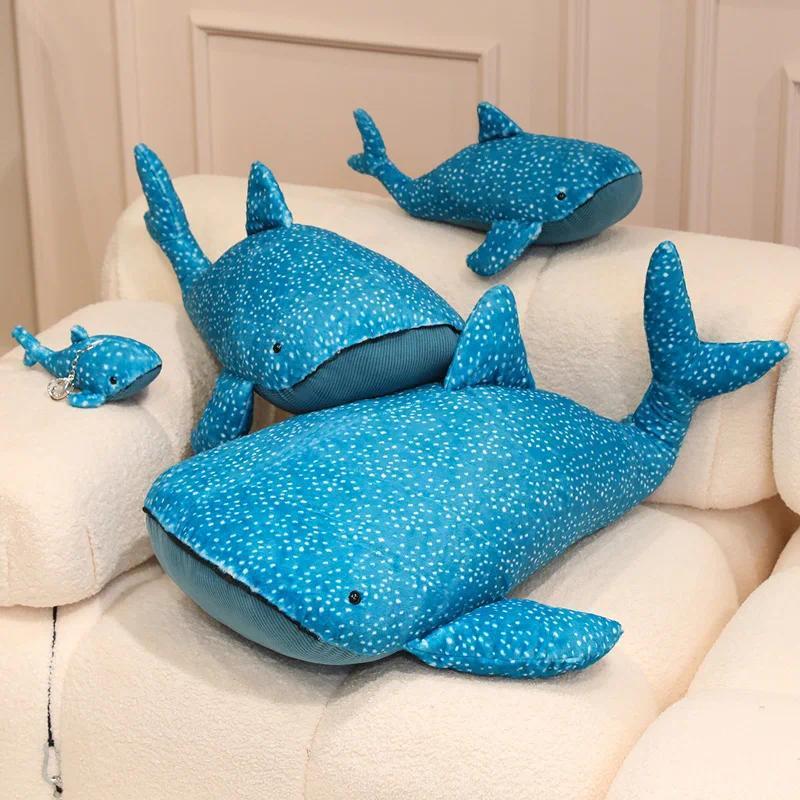 New Cute Animal Plush Doll Whale Shark Anime Stuffed Soft Cushion Pillow Soothing Plush Toy Room Decoration Custom Festival Gift
