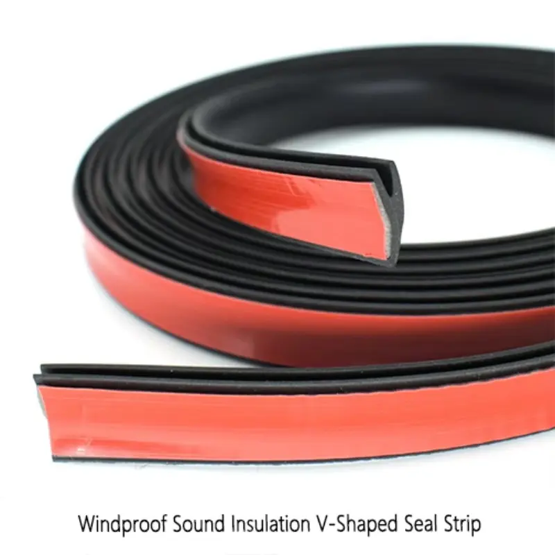 4 Meter V-Shaped Car Rubber Seal Strip, Flexible Windshield Soundproofing Trim, Waterproof Dust-Proof Gap Sealing Kit for Interior Exterior Decor Protection, Car Accessory