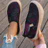 Women's 2026 New Casual Flat Footwear Sneakers, Lightweight Breathable Round Toe, Medium Width, Rubber Sole, All Seasons, Comfortable Slip-On No Tie Shoes, Casual Fashion Shoes, Casual Lifestyle Footwear