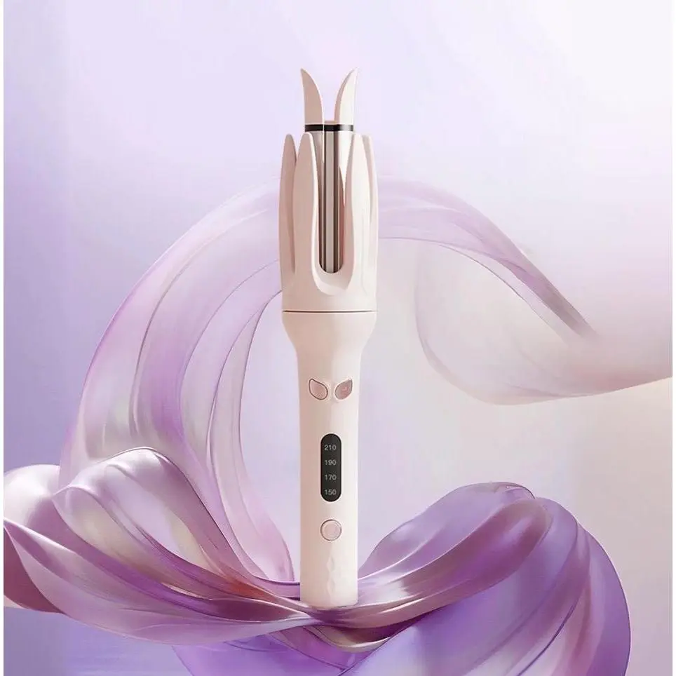 Automatic Curling Iron, Professional Anti-Tangle Automatic Hair Curler with 3-Speed Temperature & 2 Timer Reminder, Fast Heating, Double Anti-Scald Ceramic Curling Wand for Curly Hair Styling