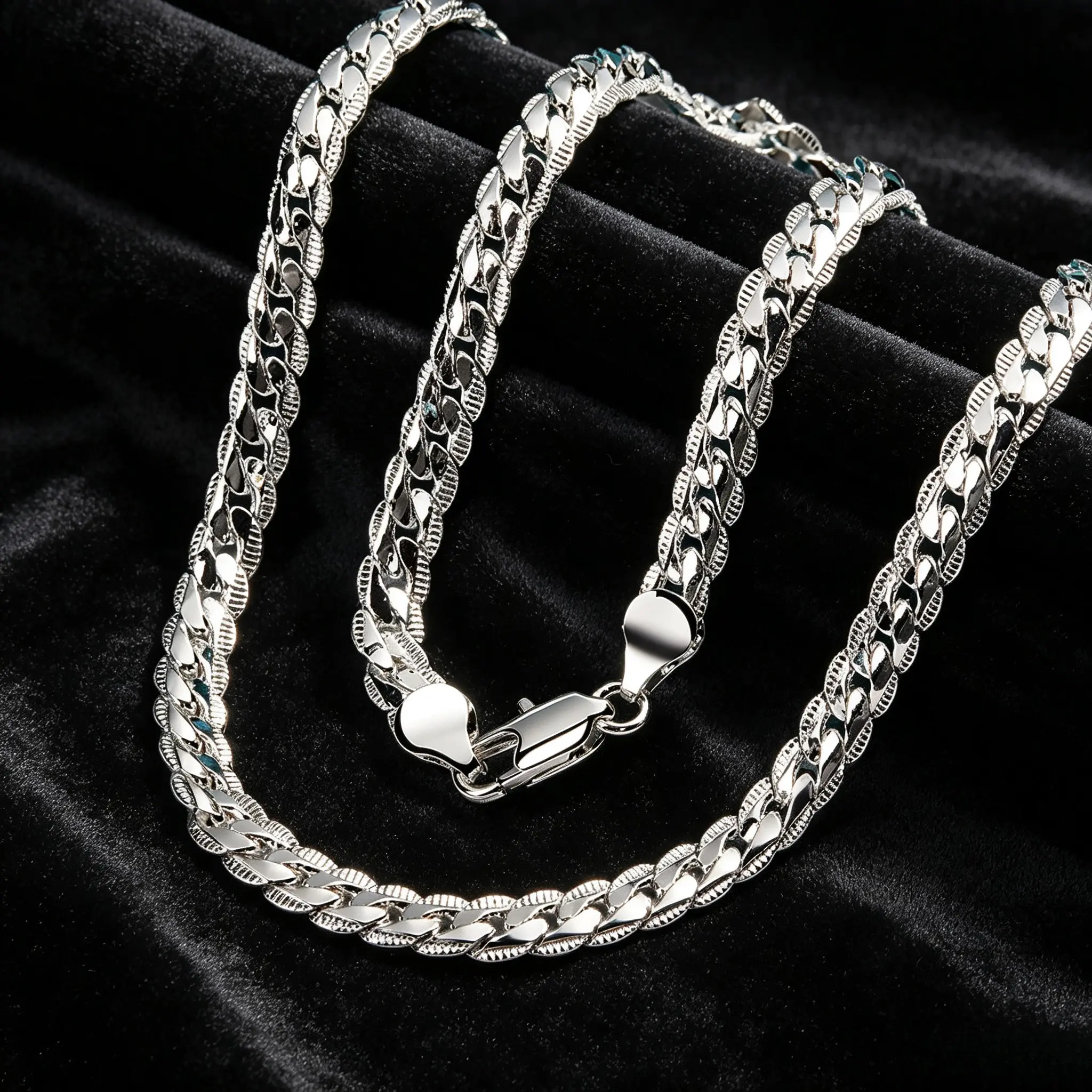 925 Silver-Plated Stainless Steel Simple Link Smooth Chain Necklace, Unisex Polished Minimalist Accessory Chain, Casual Style Everyday Wear Piece, Ideal Christmas Gift, Accessory Necklace