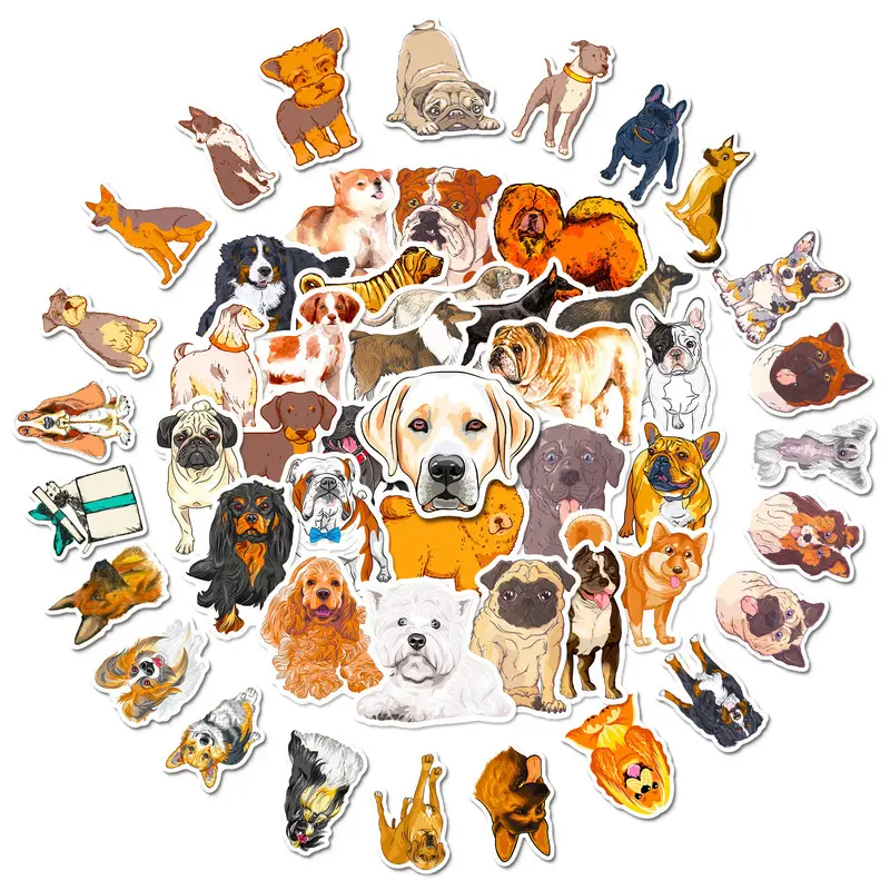50 dog stickers, realistic poodle stickers, teddy dog etsydog, pastoral dog personalized stickers