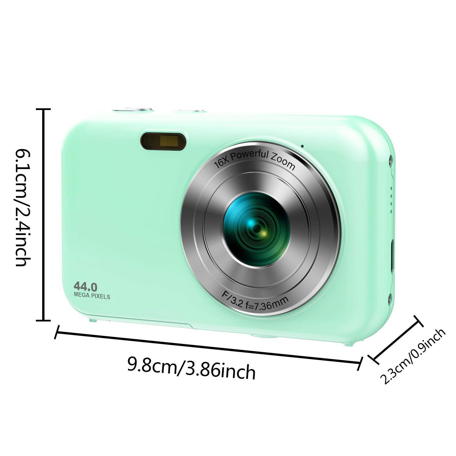 16X Optical Zoom Digital Cameras with 32GB Memory Card for Summer, 1080P＆44MP Video Photo Camera, Pink Portable Camera, Anti-shake Point & Shoot Camera Electronics, Digital Camera, Travel Accessories