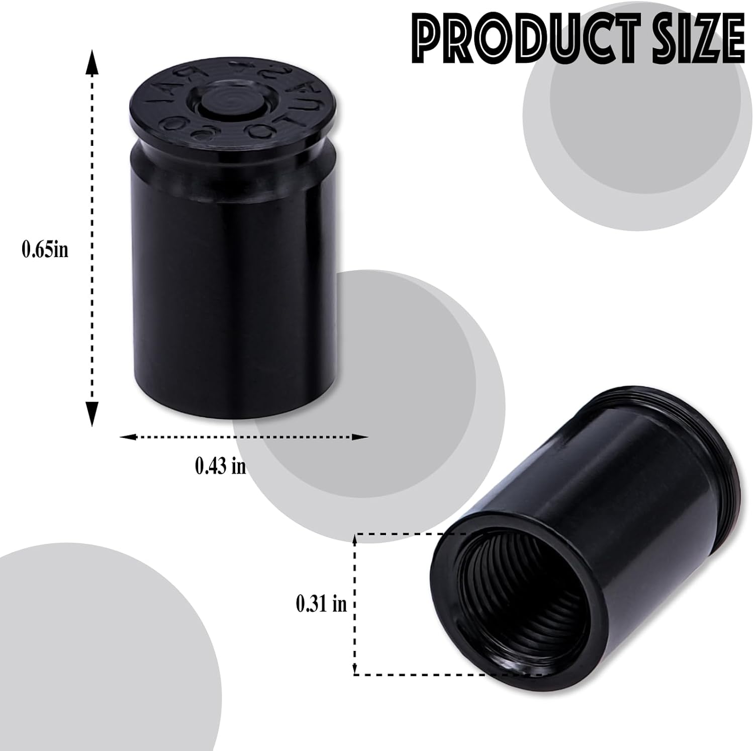 4PCS Bullet Shell Tire Valve Stem Caps, Aluminum Alloy Car Air Stem Cap, Universal Dustproof Tire Valve Stem Covers for Cars, SUV, Trucks, Bikes Digital Tire