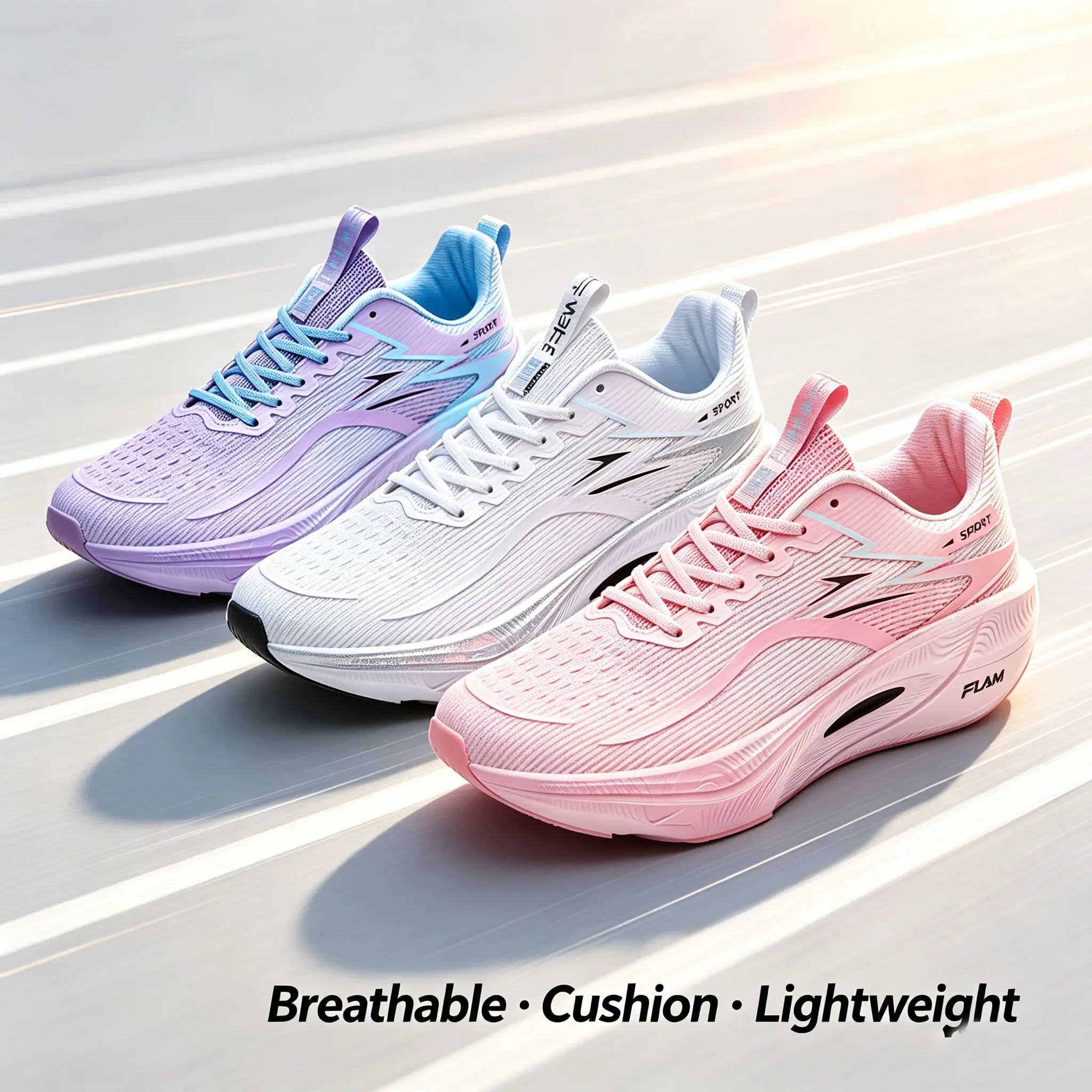 Women’s Breathable Flying Woven Gradient Running Sneakers, Lightweight Cushioned Athletic Walking Gym Training Sport Shoes