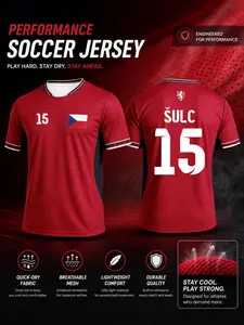 2026 Czech Style Soccer Jersey, Men's Quick-Dry Durable Football Shirt, High-Performance Training and Matchwear, Men's Sports Apparel