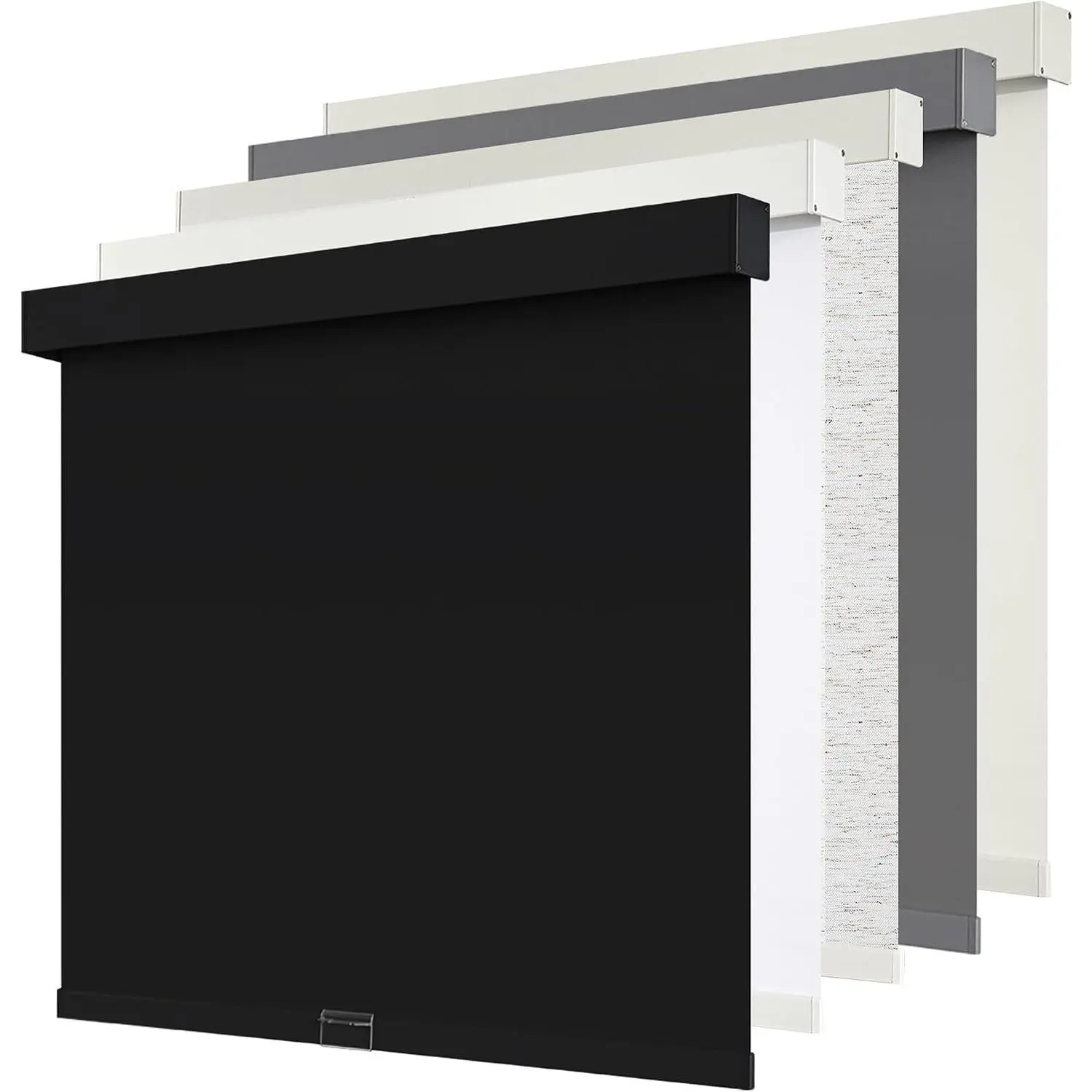 Cordless Blackout Free-Stop Roller Shades, Pull Down Room Darkening Blinds with Valance, Thermal Insulated Woven Fabric for Home Office Windows, Black 20" W x 72" H
