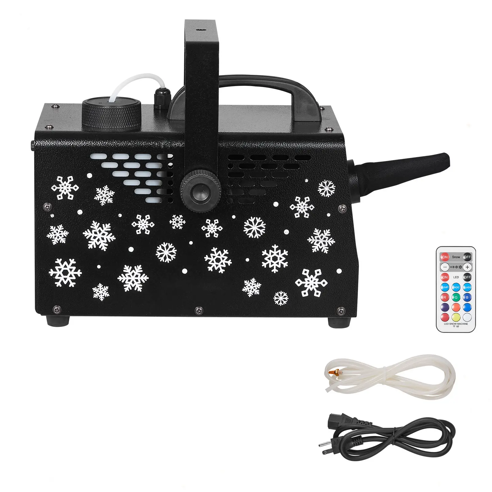 900w Snow Machine with 9 LED Rgb Lights, 1L Volume Capacity, AC 110V–120V, 60Hz Voltage, 12 LED Lighting Colors, and Wireless Remote, Customizable Output & Lighting