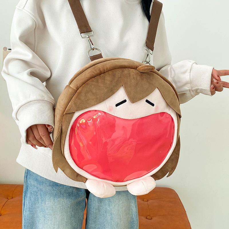 Y2k Japanese Cartoon Plush Backpack Kawaii Harajuku Anime Ita Bag Student Schoolbag Women Shoulder Bag New Girl Cosplay Knapsack