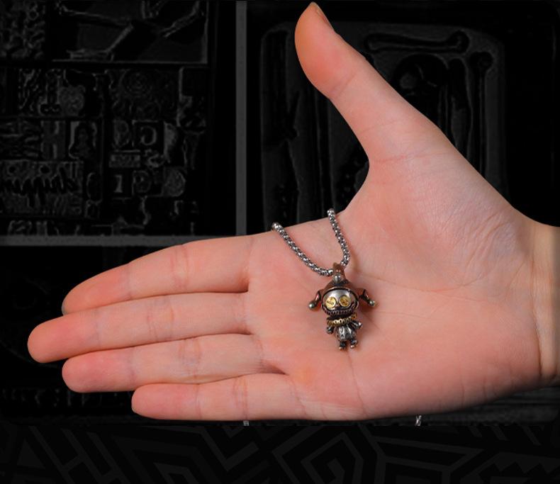 Dark Style Clown Doll Pendant Necklace Vintage Distressed Copper Punk Trendy Toy Edgy Streetwear Unisex Dark Aesthetic Accessory D-019 60cm Box Chain Dark Style Clown Doll Pendant Necklace Vintage Distressed Copper Punk Trendy Toy Edgy Streetwear Unisex Dark Aesthetic Accessory D-019 60cm Box Chain