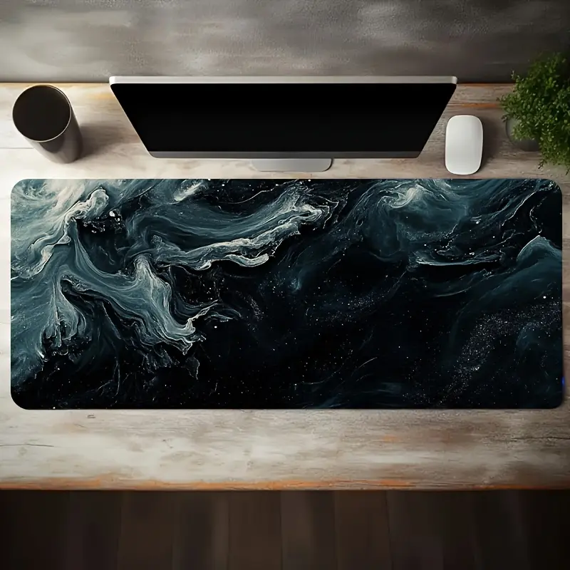 EXTRALARGE XXL BASE EXTENDED SUITABLE FOR AND INK BLUE QUICKSAND MARBLE FLUID TEXTURE IDEAL FOR EQUIPMENT OR SETTINGS PERFECT GIFT GAMING MOUSE PAD LARGE MOUSE PAD DESK MAT NON-SLIP WASHABLE STYLISH SOFT ULTRA-SMOOTH SUITABLE FOR GAMING OFFICE STUDY