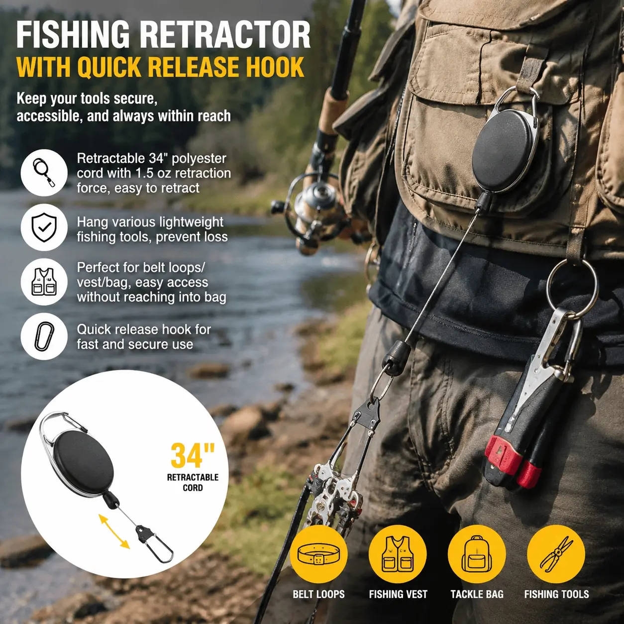 Retractable Keychain Stretch Anti-Lost Key Holder Elastic Safety Hook Quick Release Portable Key Ring Accessories for Car Keys