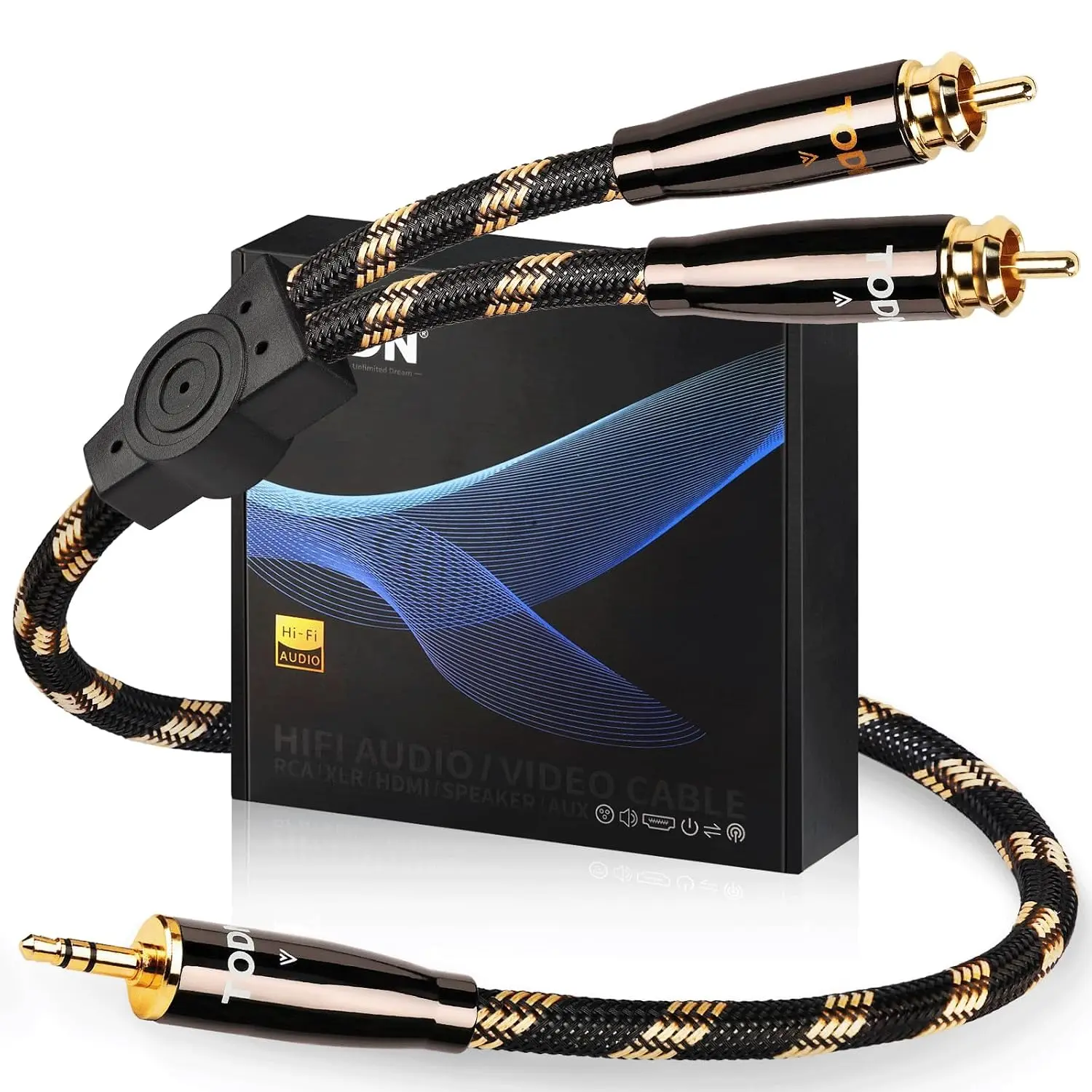 to 3.5mm Audio  for Audiophile with Upgraded OCC-Core,  Shielded Aux to   for Smartphone/Tablets to Speaker/Amps (3ft/1m)