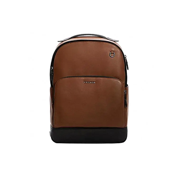 COACH Graham Genuine Calfskin Casual Backpack for Men, Large Brown