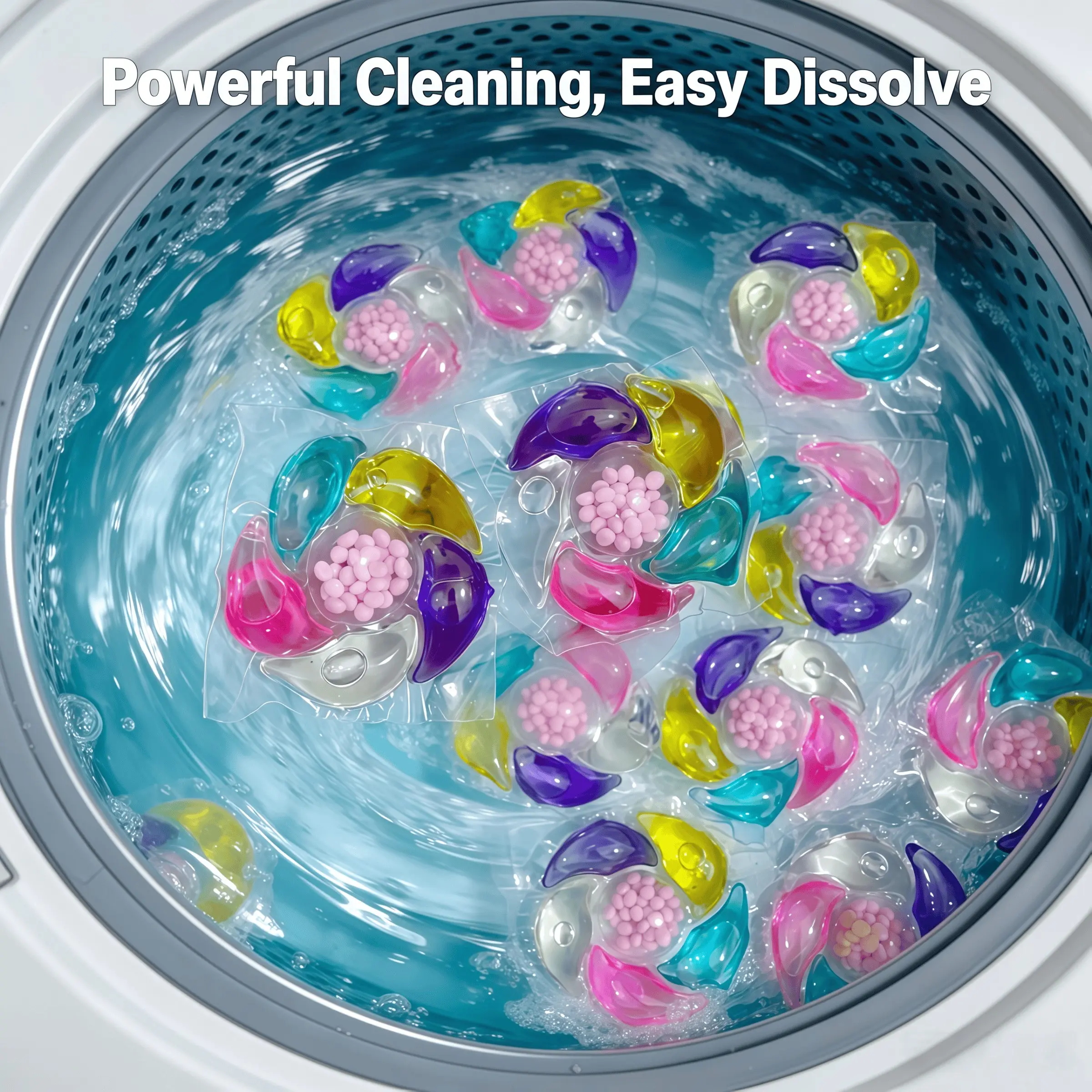 55pcs 6-In-1 Laundry Detergent Pods, Long-Lasting Lavender Scent, Multi-Function Washing Gel Beads, 6D Laundry Liquid Balls