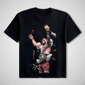 🥊 UFC Ilia Topuria V2 Graphic T-Shirt, Premium Cotton MMA Fighter Tee, Boxing & UFC Streetwear Shirt, Soft Short Sleeve Round Neck Graphic Tee, Fight Night Fan Apparel, Athletic Casual Fashion, Gift For Men & Women
