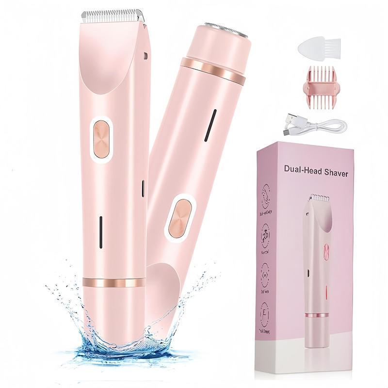 2 in 1 Electric Hair Trimmer for Women, 1 Box Waterproof Rechargeable Wet & Dry Use Hair Removal Tool, Women's Body & Facial Hair Trimmer, Cordless Hair Trimmer