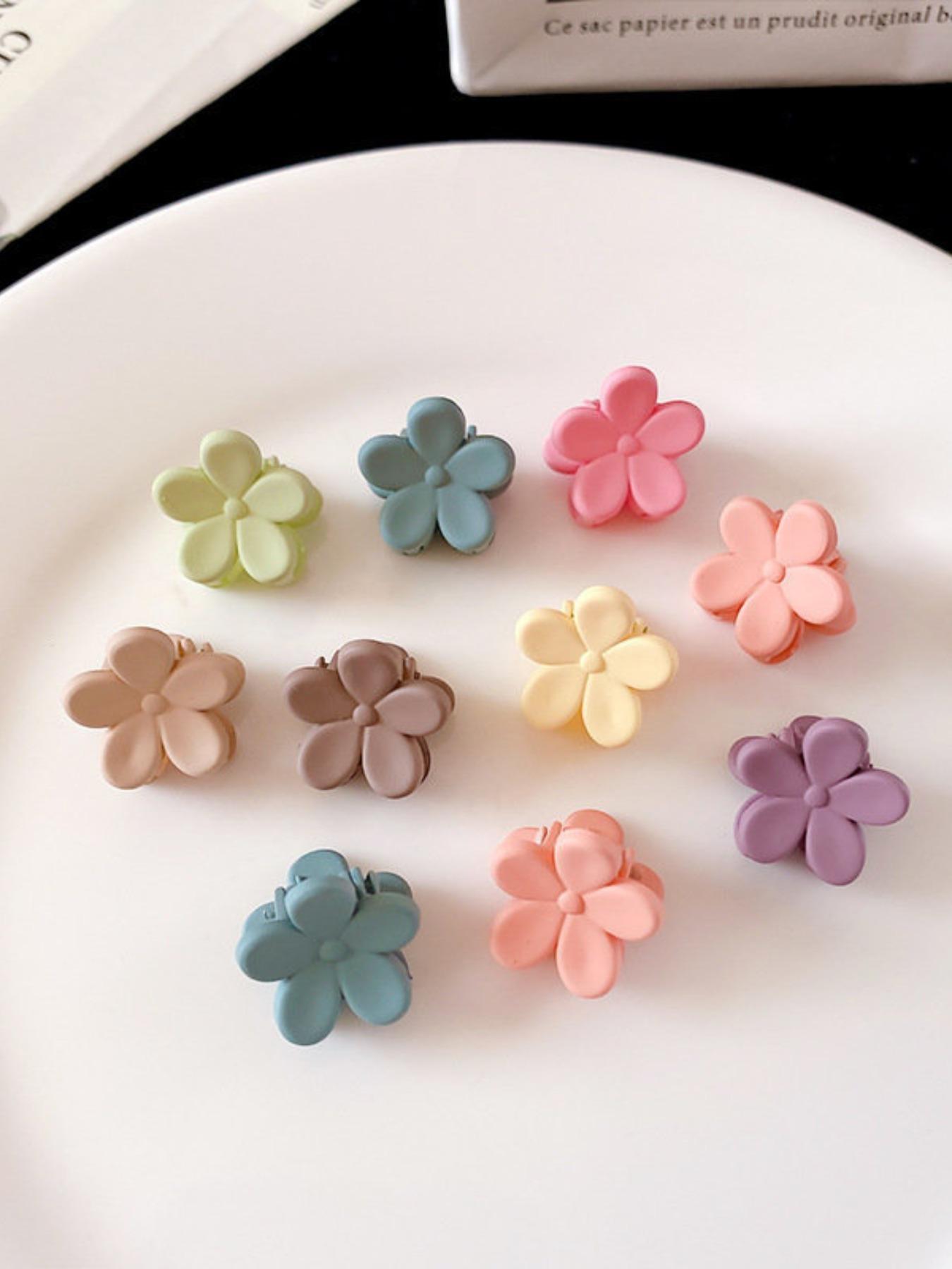 Cute Flower Shaped Hair Clips, Colorful Hair Accessories for Women & Girls, Minimalist Headwear Suitable for Thick Hair, Barrettes, Super Cute Clips