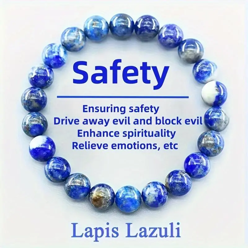 Non-Natural Crystal Lapis Lazuli Healing Beads Bracelet-Anklet, Elastic Spiritual Wear for Adults, Stress Reliever, Healing Focus, Ideal Christmas Jewelry Gift, Elastic Fit, Christmas Gift Ideas, Unisex, Crystal Beads, Elastic Anklet
