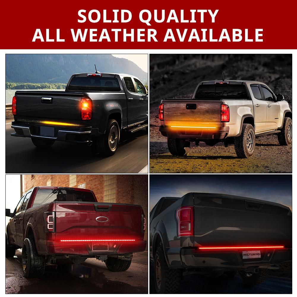 48 Inch 3 Row LED Light Strip, Truck Tailgate Light Strip with Red Running Brake Lights, White Reverse Light, Amber Turning Signals Strobe Interior Lights, Tailgate Light Bar, Led For Car, Led Car Lights
