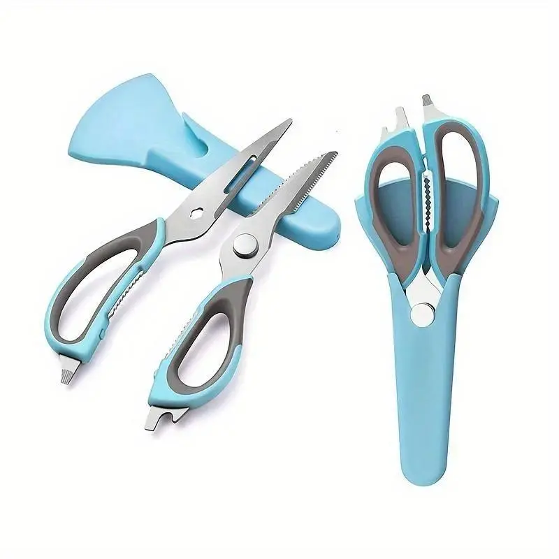 7-in-1 Kitchen Scissors, Detachable Design Turns Scissors into Two Separate Knives, Heavy Duty Stainless Steel Kitchen Shears for Cooking BBQ & Food Prep