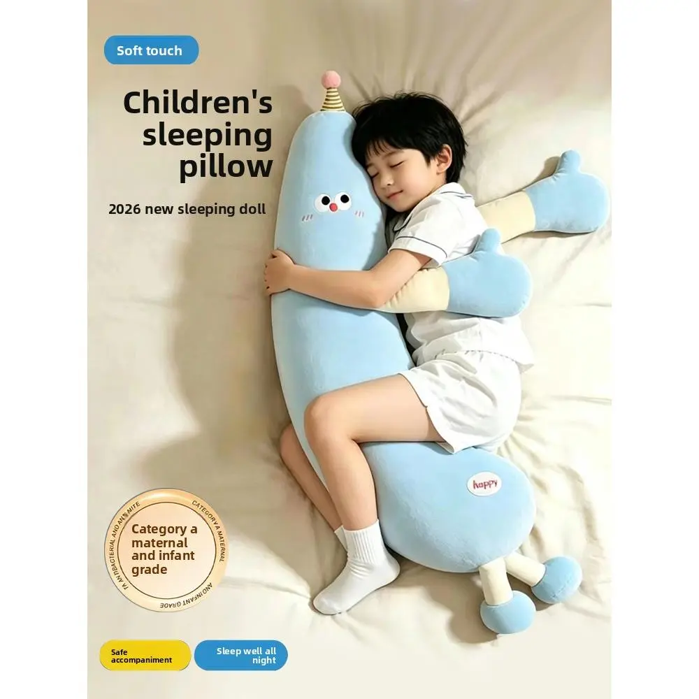 Soft Long Hug Body Pillow, Side Sleep Leg Support Plush Cushion, Detachable Washable Sleeping Pillow for Kids, Adults & Pregnant Women