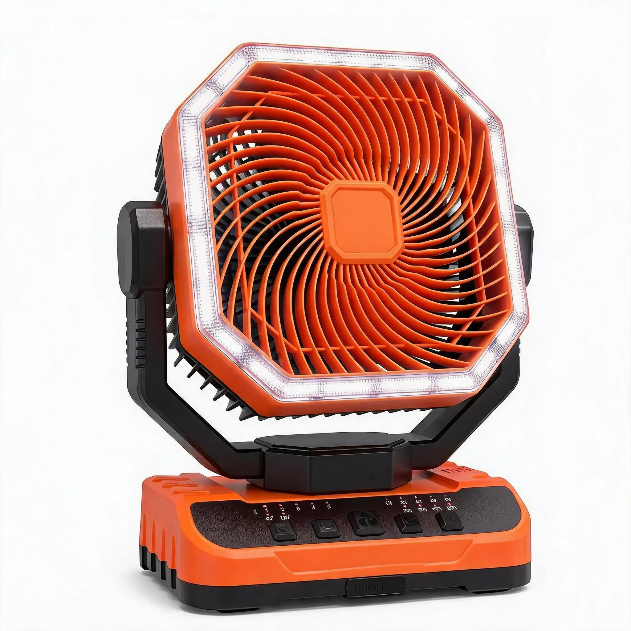 GAOMON 40000mAh Cordless Camping Fan - Multifunctional USB-C Rechargeable Portable Adjustable Fan with Power Bank, 48H Runtime, Oscillation, Sleep Mode, Cooling+Light for Outdoor RV, Home Backup
