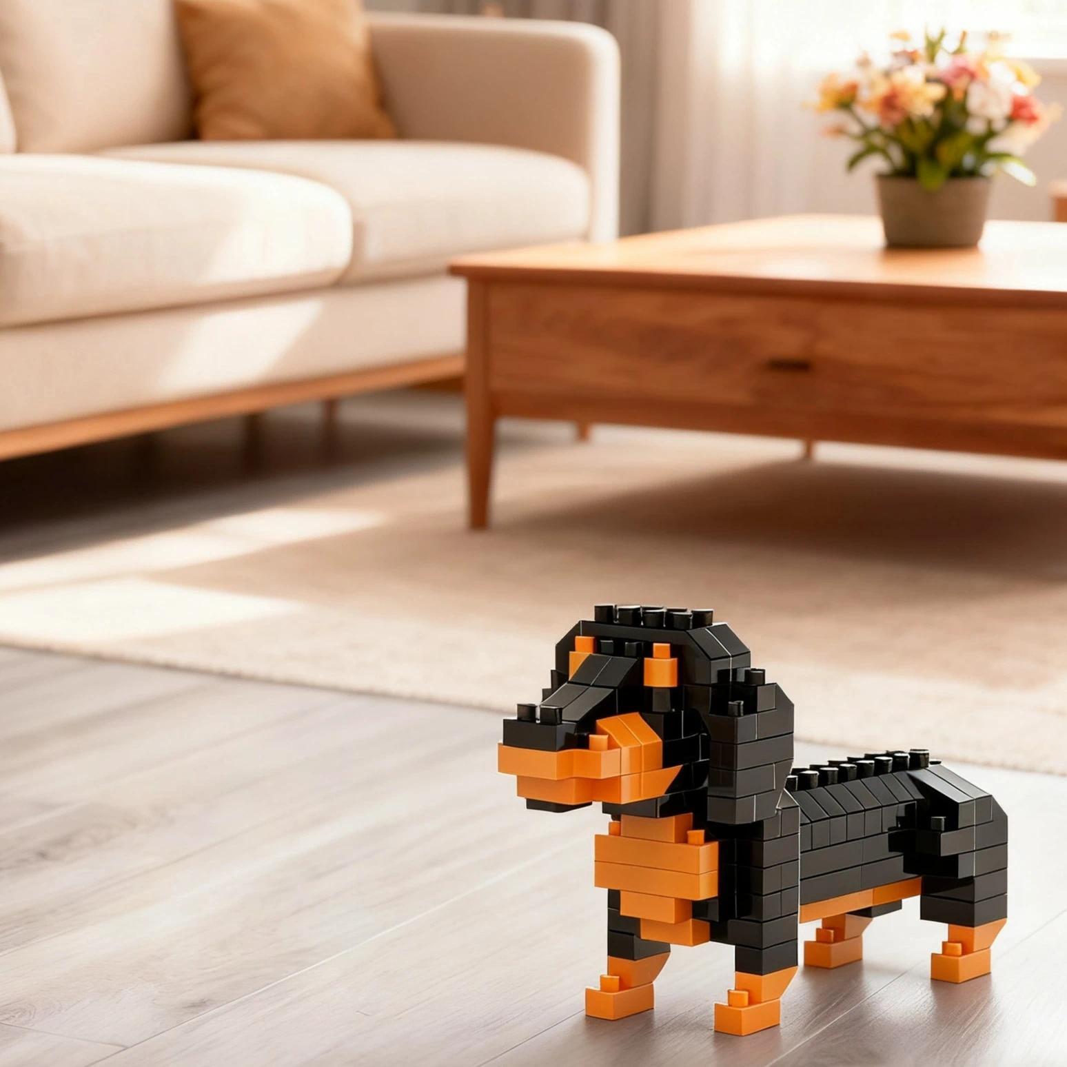 148PCS Dachshund Dog Building Blocks Toy for Adults and Kids Detailed and Lifelike Design Fun and Educational Construction Set