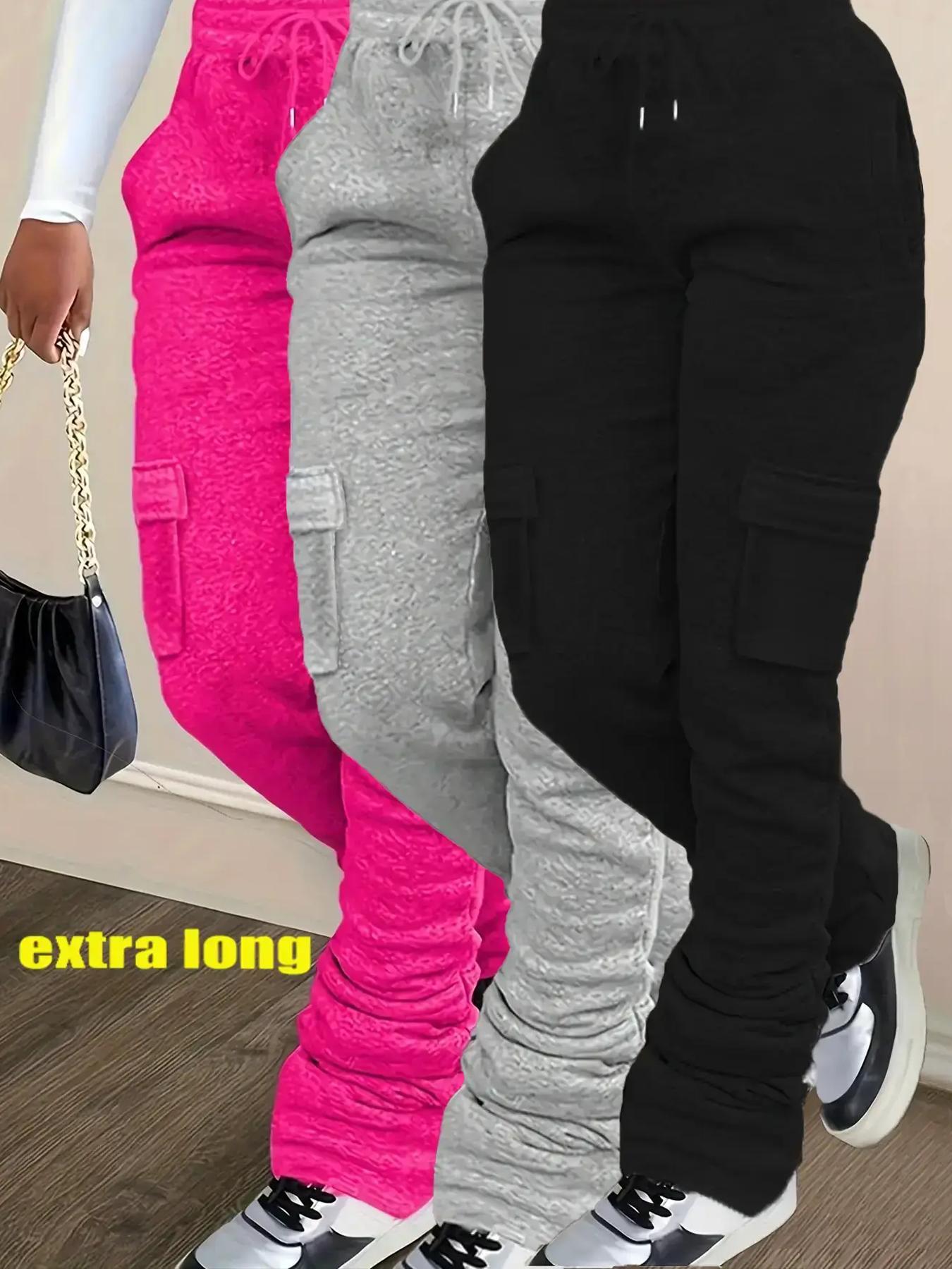 Women's Solid Drawstring Elastic Waist Sweatpants, Casual Pocket Design Jogger Pants for Daily Wear, Ladies Bottoms for All Seasons, Active Wear, Athletic Pants for Women, Leg Joggers, Sports Pants, Tapered Sweatpants