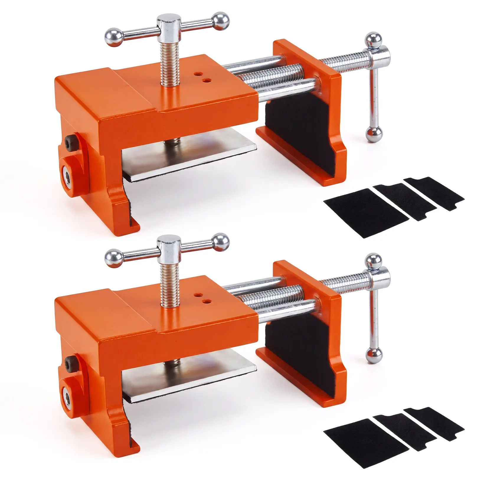 Cabinet Clamps 2/4 Pack – Aluminum & Steel Cabinet Hardware Jig, Cabinet Install Clamping Tool with Drill Guides EVA Pads for Perfect Cabinet Frame Alignment Woodworking Installation