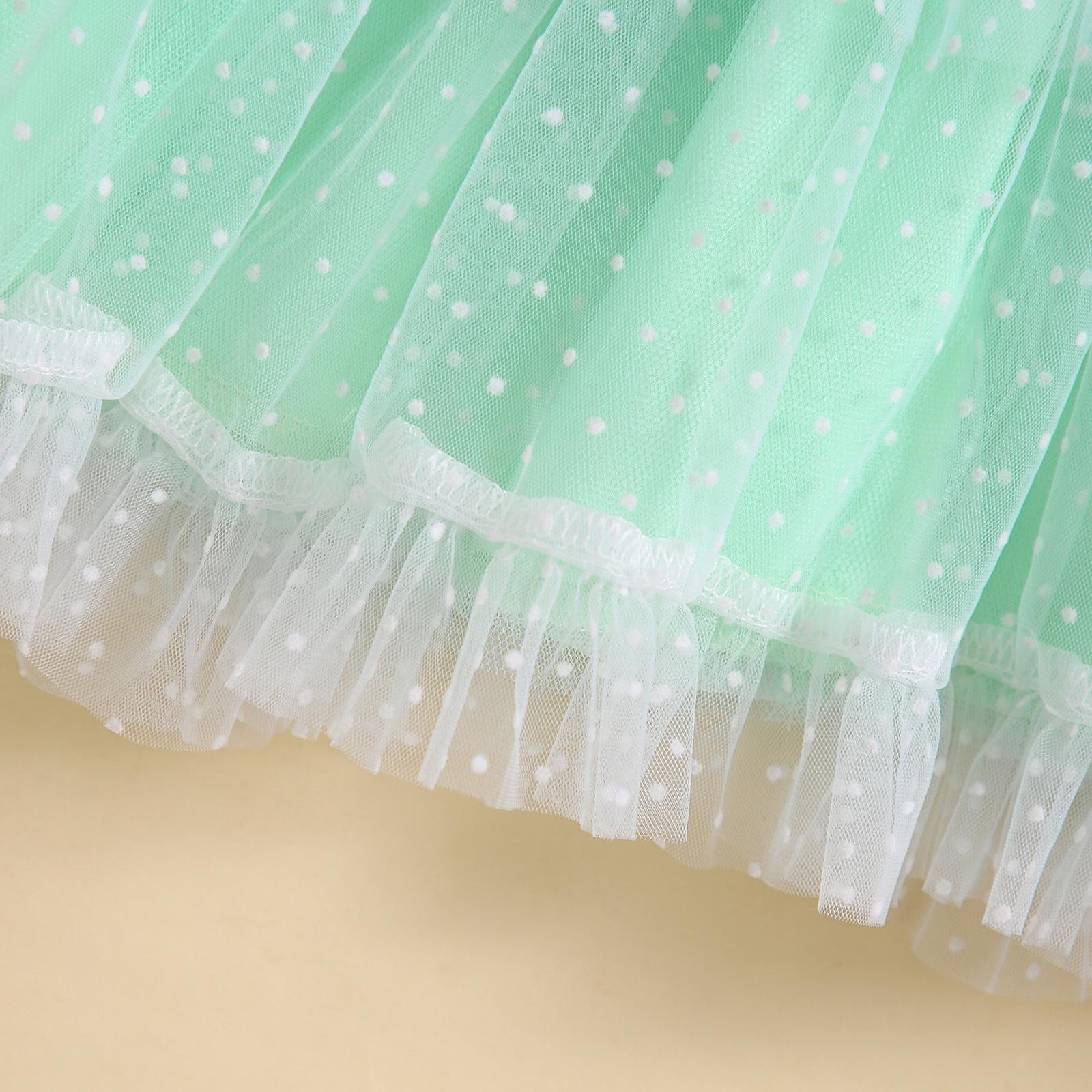 Toddler Baby Girl Princess Boho Dress Sleeveless Spaghetti Strap Swiss Dots Ruffle Tulle Dress Little Girls Summer Outfit