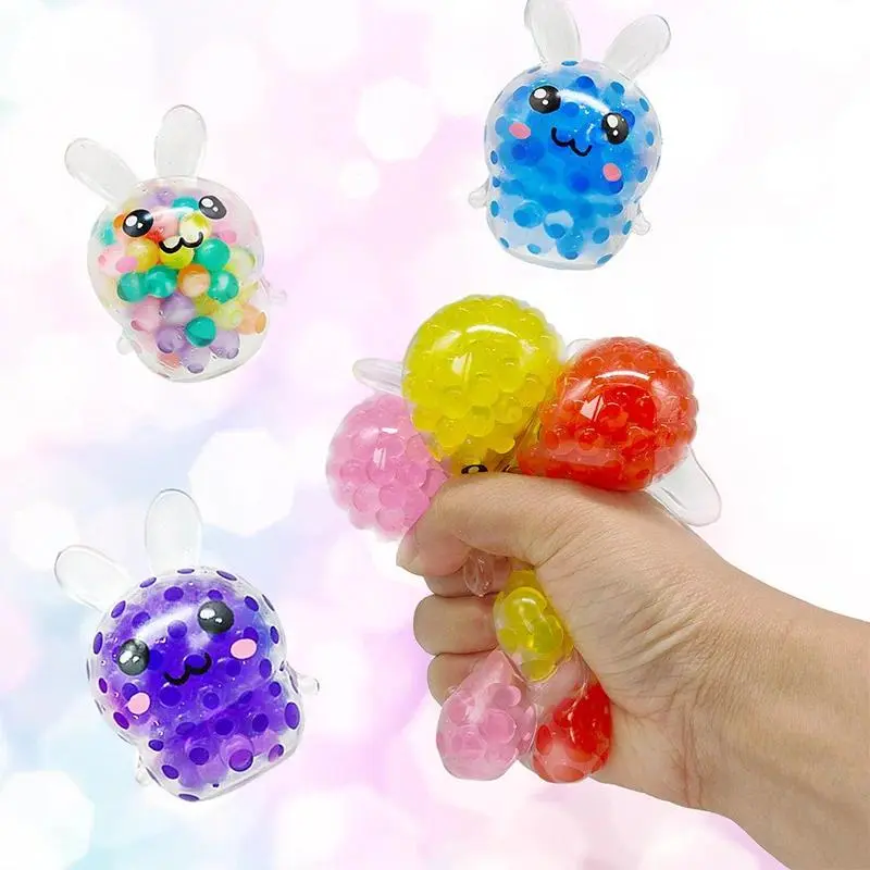 Cute Bunny Squishy - Random Color Soft Fidget Toy for Kids, Easter Basket Stuffers, Sensory Anxiety Relief Gift