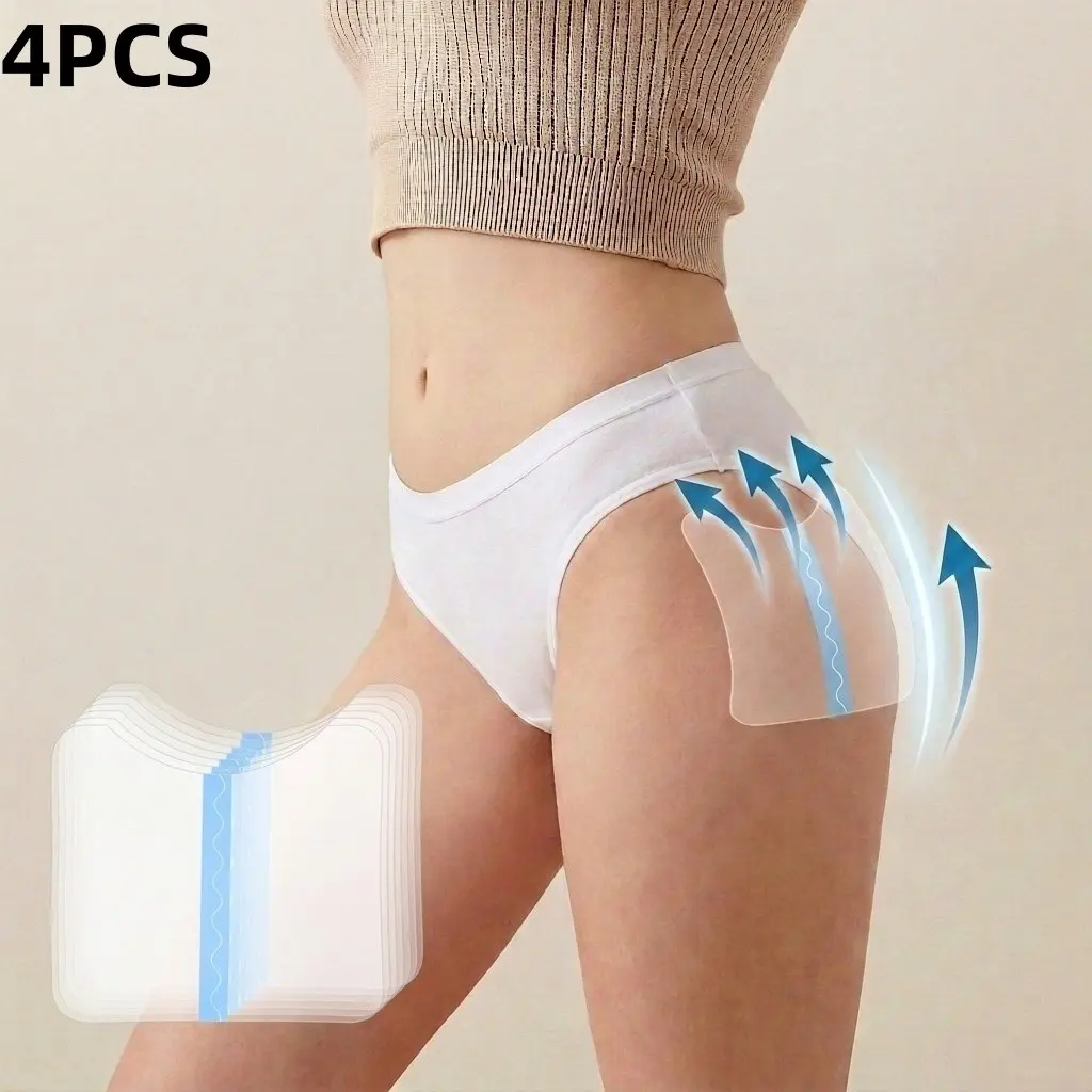 4Pcs Invisible Booty & Thigh Lift Tape, Ultra-Thin Skin-Friendly Body Lift Tape, Instant Lift Effect, Waterproof Beauty Tape