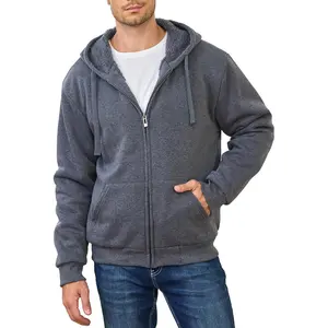 for Men Full Zip Up Fleece Warm Thick Jackets Heavyweight Sherpa Lined Coat
