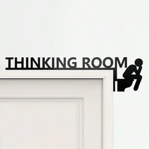 Thinking Room Acrylic Fun Bathroom Decor Sign, Acrylic Plaque Decor, bathroom decorations, Bathroom Signs, Unique Bathroom Door Corner Decor, Ideal for Home & Office Decoration, home decor products