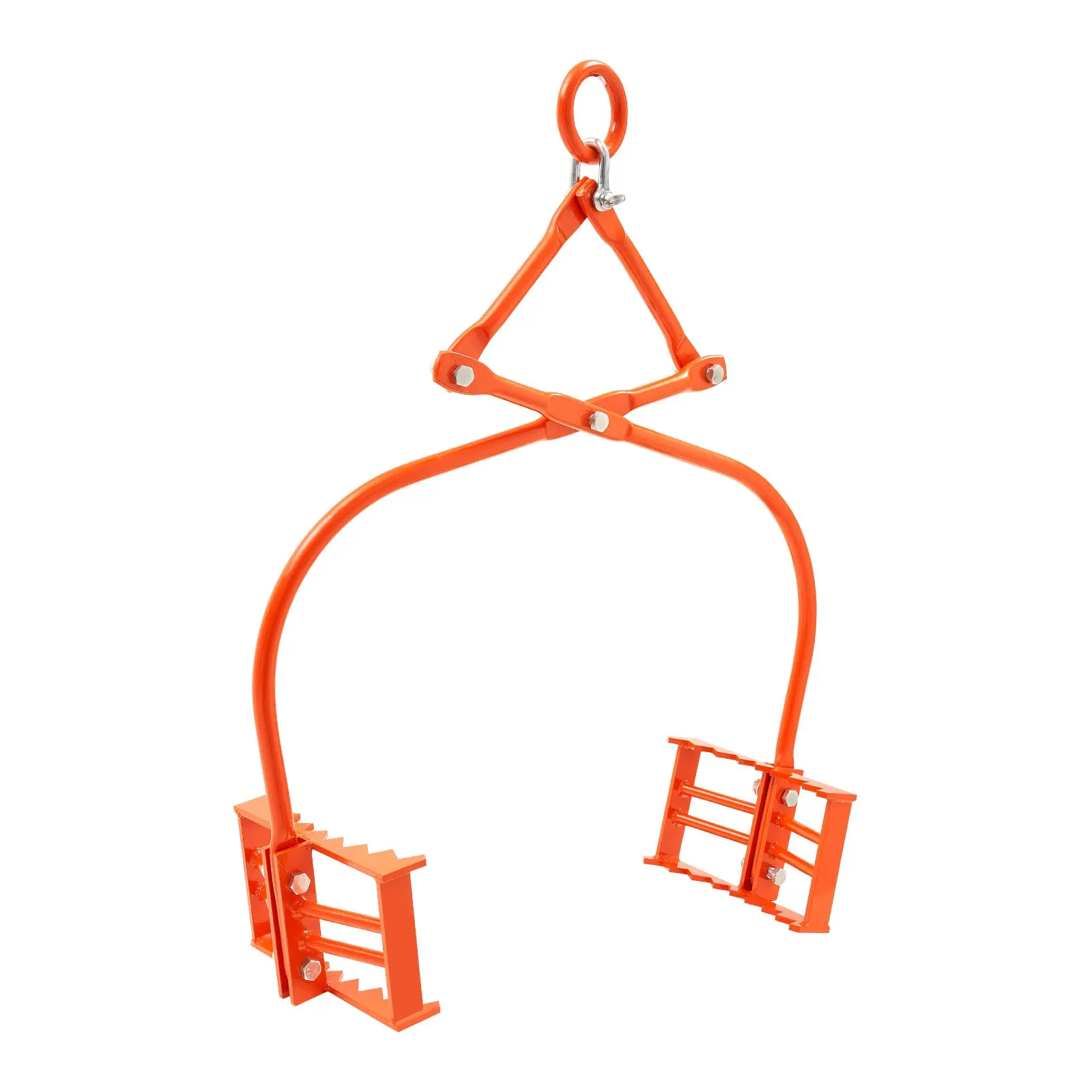 VEVOR 24in Stone Lifting Tongs, 2-Claw Rock Tongs, Heavy Duty Steel Log Tongs, 1100LBS Lifting Capacity, Swivel Log Grapple, Serrated Claw Design, Easy Chain Hook up Tongs for Stone Blocks Marble