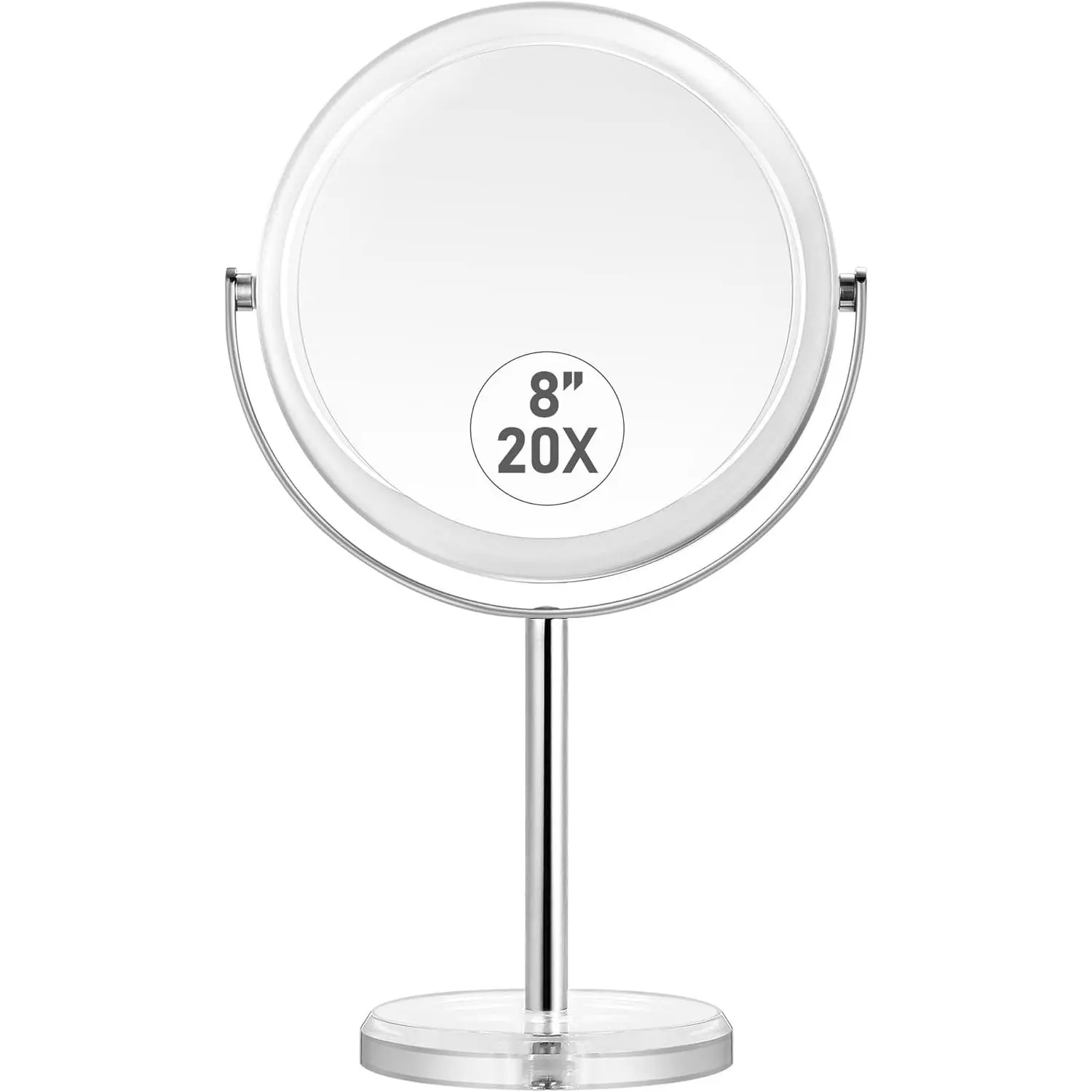 20X Magnifying Makeup Mirror,Double Sided 1X & 20X Magnifying Mirror with Stand,Tabletop Magnified  Mirror with 360°Rotation for Bathroom or Bedroom 7.8 Inch