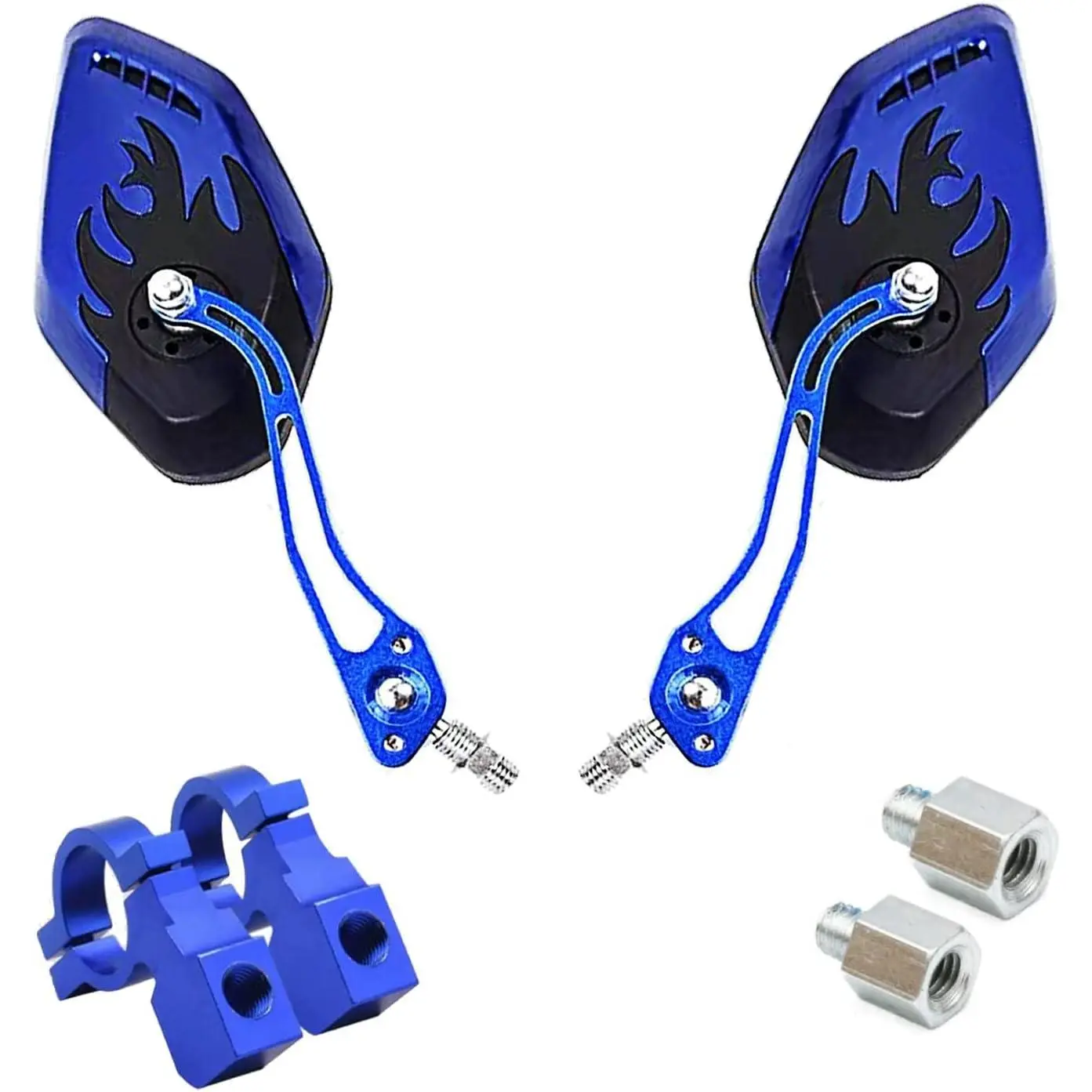 Bicycle Mirrors for Handlebars, Adjustable Rearview Mirror for Motorcycle, Electric Bike, Blue