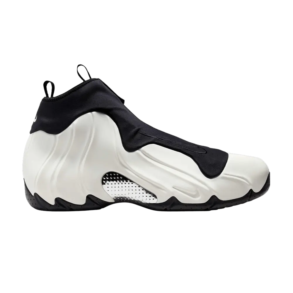 Nike Air Flightposite 'Sail Black' (Unisex) Synthetic Retro Look Basketball Shoes, Sail/Black/Metallic Silver, Style Code HJ4481-100