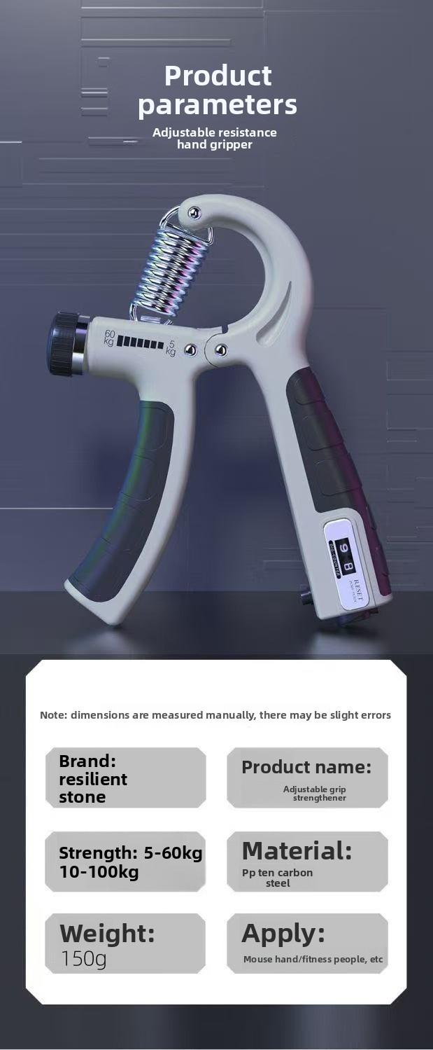 Adjustable R-Type Grip Strength Trainer with Counter – Hand & Wrist Exerciser