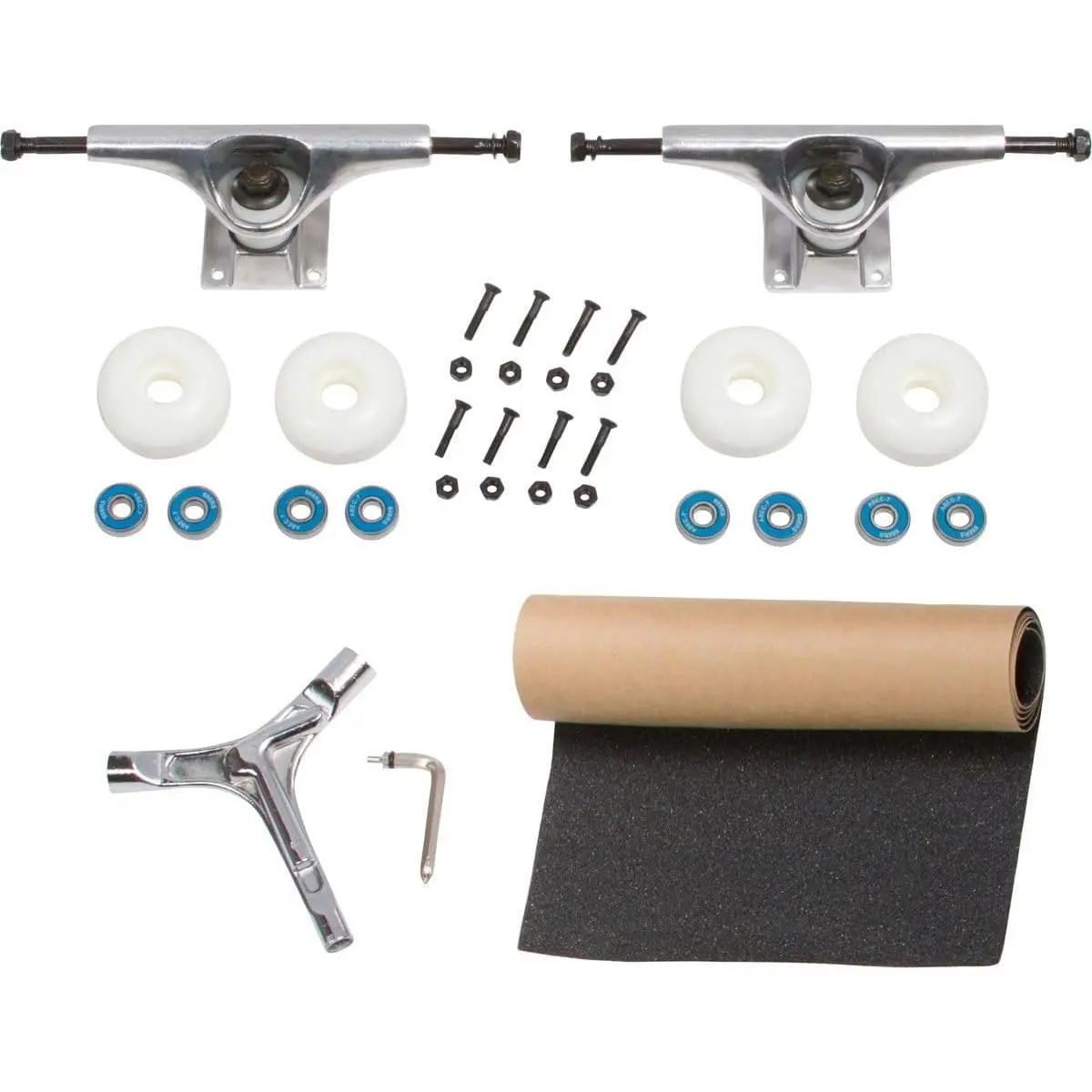 All-in-One Complete Skateboard Building Kit Including Trucks, Deck and All Required Tools to Build Your Own Skateboard