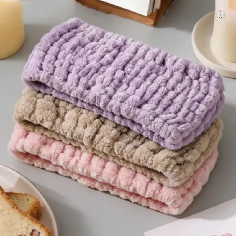 Soft Coral Fleece Bow Headbands for Women - Wide, Non-Slip, Elastic Fabric for Sports and Facial Care, 1 Size, Hair Band For Washing Face